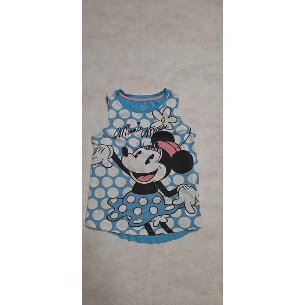 Walt Disney World Minnie Mouse Tank Top Size XL Blue Polka Dot Sleeveless Shirt